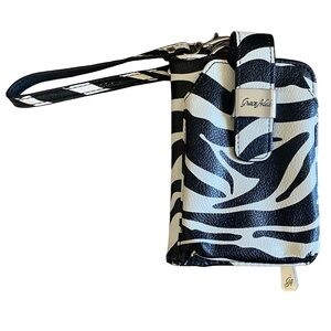 Grace Adele Zebra Print Wristlet Wallet